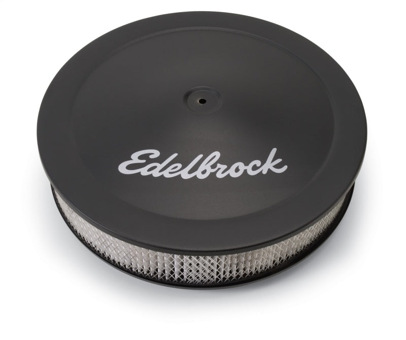 Edelbrock Air Cleaner Pro-Flo Series Round Steel Top Paper Element 14In Dia X 3 75In Dropped Base 1223