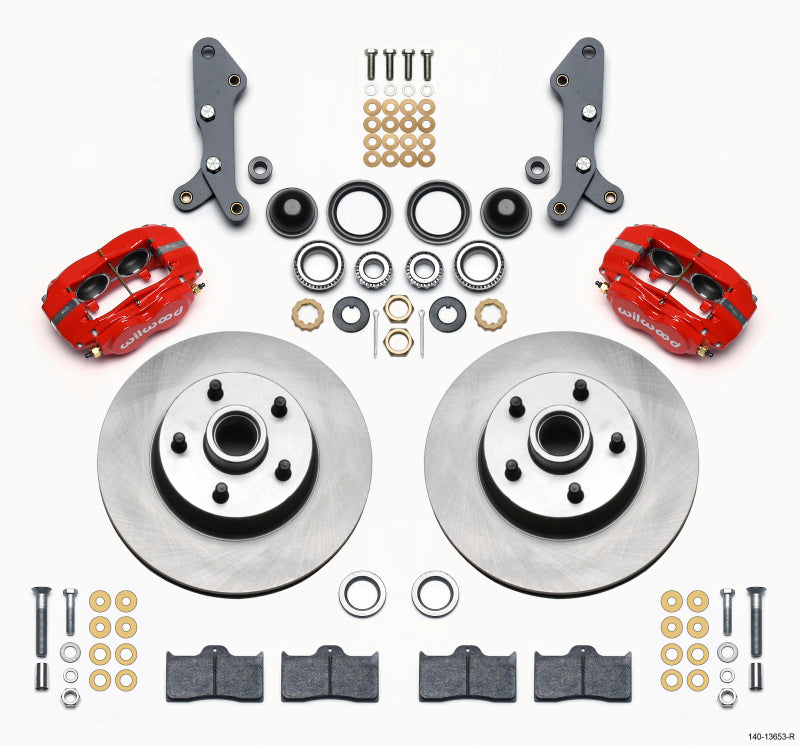 Wilwood Forged Dynalite-M Front Kit 11.30in 1 PC Rotor&Hub Red 60-68 Ford / Mercury Full Size 140-13653-R