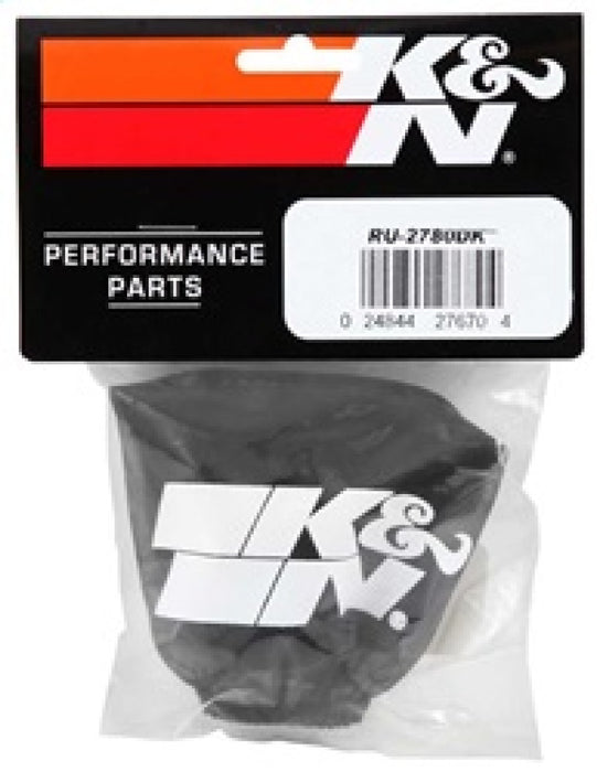 K&N Air Filter Wrap Black Oval Tapered 3.75in Base I/S Width x 2.5in Top I/S Width x 2.75in H RU-2780DK