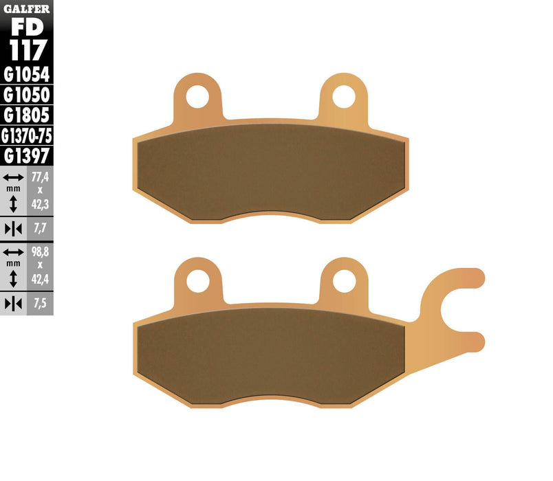 Galfer HH Sintered Brake Pads (Front Left G1397) Compatible with 16-19 Yamaha YFZ450R