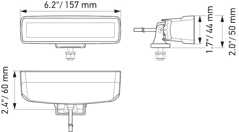 Hella Universal Black Magic 6 L.E.D. Mini Light Bar Spot Beam 358176211