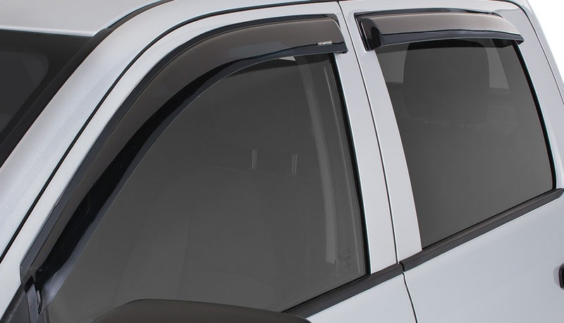 Stampede 2014-2018 Chevy Silverado 1500 Crew Cab Pickup Tape-Onz Sidewind Deflector 4pc Smoke 60102-2