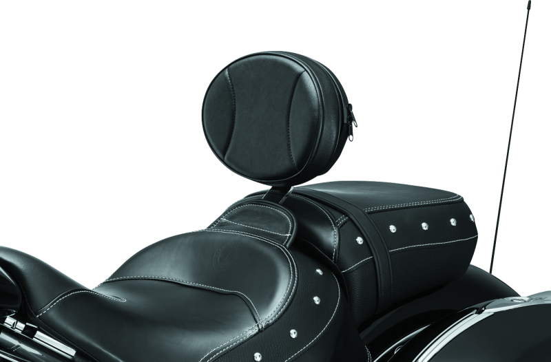 Kuryakyn Plug-N-Go Driver Backrest 14-Up Indian Black Pad, Chrome 1628