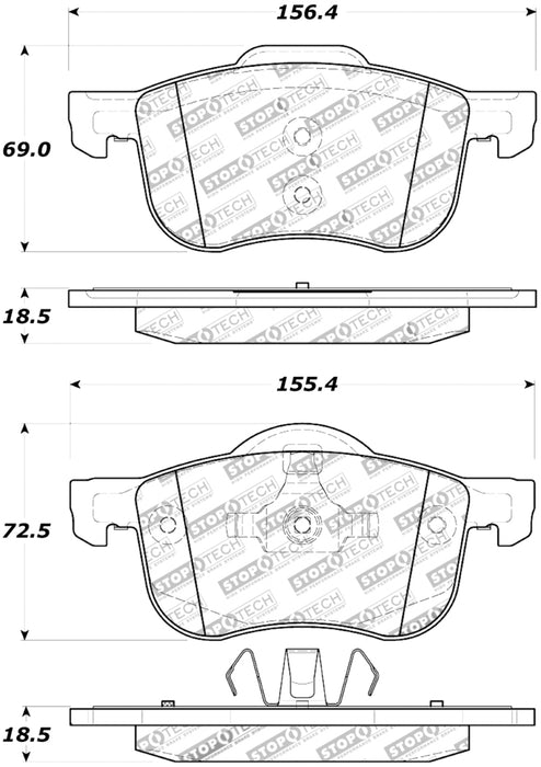 StopTech Street Touring 01-09 Volvo S60 / 99-06 S80 / 01-07 V70/V70R Front Brake Pads 308.0794