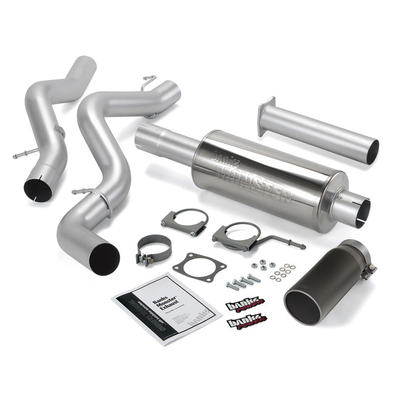 Banks Power 02-05 Chevy 6.6L SCLB Monster Exhaust System SS Single Exhaust w/ Black Tip 48632-B