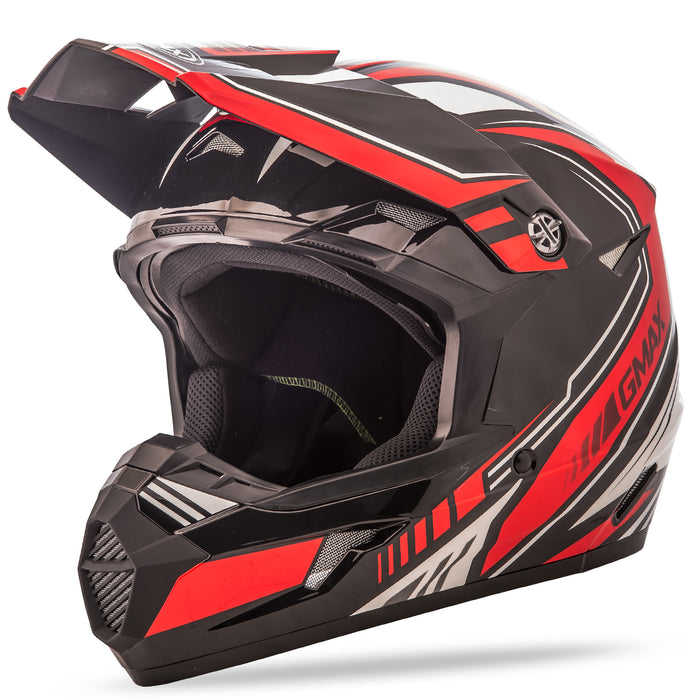 Gmax Youth Mx-46Y Off-Road Uncle Helmet Black/Red Ym G3467201 TC-1