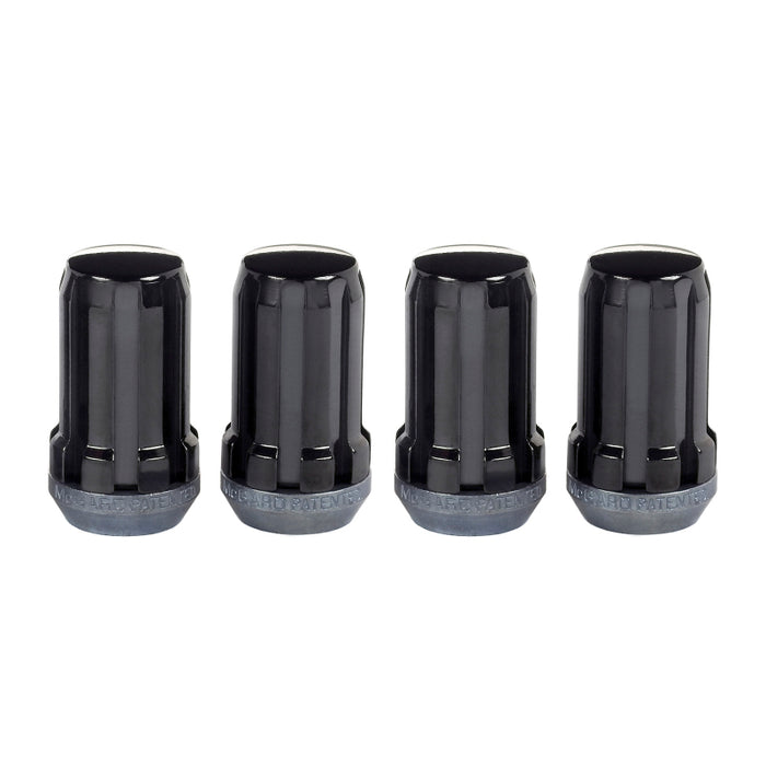 McGard SplineDrive Lug Nut (Cone Seat) M14X1.5 / 1.648in. Length (4-Pack) Black (Req. Tool) 65315BK