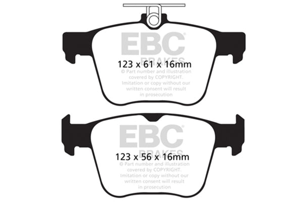 EBC 14-20 Fits Audi S3 2.0 Turbo Yellowstuff Rear Brake Pads DP42173R