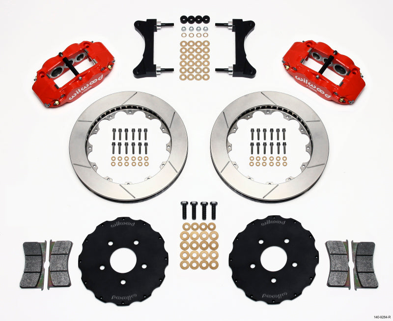 Wilwood Narrow Superlite 6R Front Hat Kit 13.06in Red Mitsubishi EVO VIII 140-9284-R