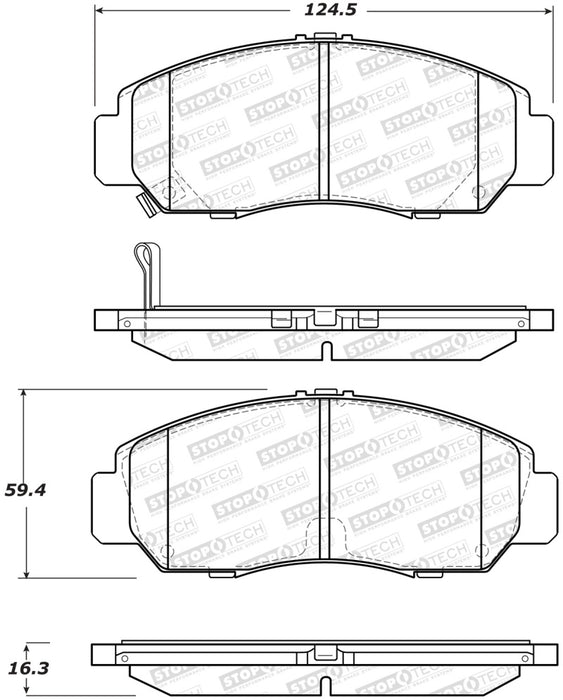 StopTech Street Brake Pads Rear 308.1608