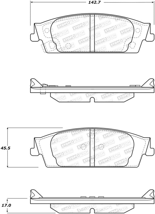 StopTech Street Brake Pads Front/Rear 308.1707