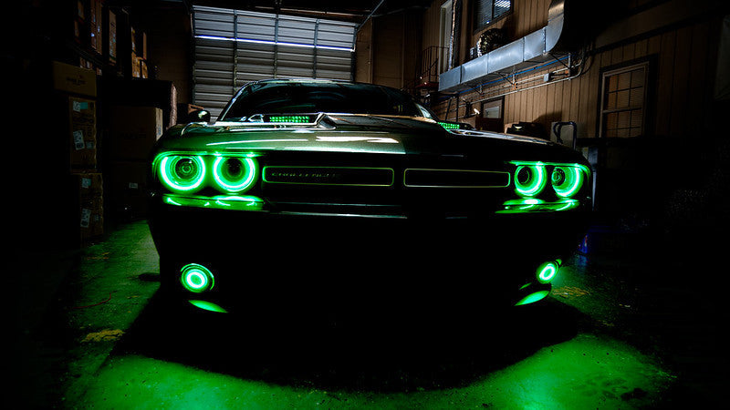 Oracle 15-21 Compatible with Dodge Challenger Waterproof LED Fog Light Halo Kit ColorSHIFT SEE WARRANTY 1236-333