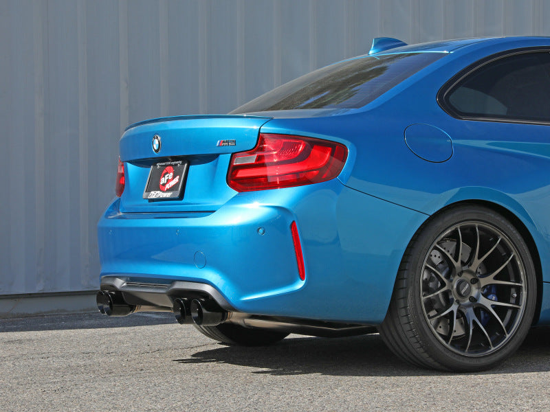 aFe 16-18 BMW M2 L6-3.0L MACH Force-Xp 3in to 2.5in 304 SS Cat-Back Exhaust System-Quad Black Tips 49-36330-1B