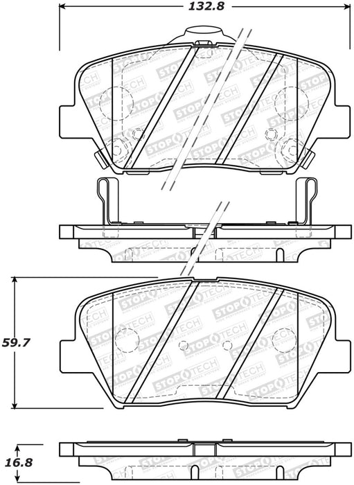 StopTech Street Brake Pads Front 308.1432