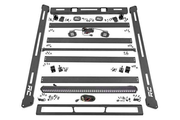 Rough Country Roof Rack Black Series Lights Fits Jeep Wrangler Jl 4WD (2018-2023) 10622