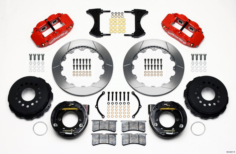 Wilwood Narrow Superlite 4R Rear P-Brk Kit 12.88in Red 2005-2014 Mustang 140-9221-R