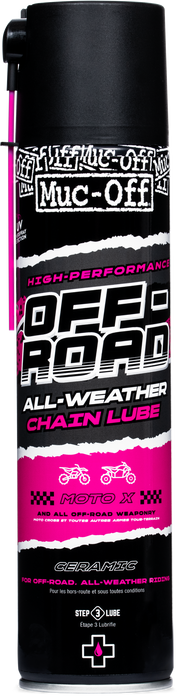 Muc-Off Off-Road Motorcycle Chain Lube, 13.5 fl oz - Motorcycle Chain Lubricant, Chain Wax for All Conditions - Chain Oil for Motocross, MX, Dirt Bike