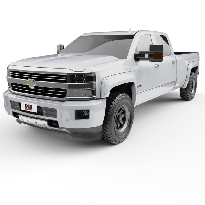 EGR 14+ Chev Silverado 6-8ft Bed Bolt-On Look Color Match Fender Flares Set Summit White 791574-GAZ