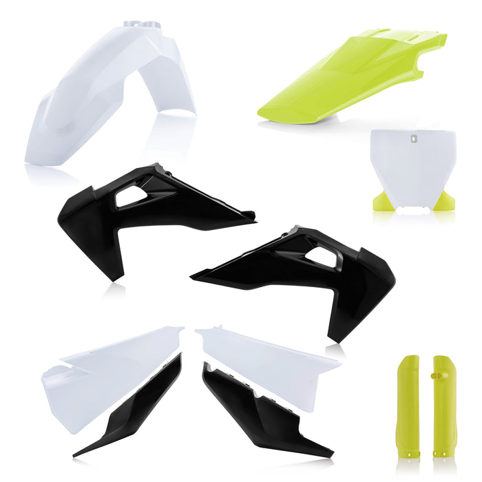 Acerbis Full Plastic Kit (White/Black/Yellow Factory Edition) For 19-22 HUSQVARNA FC250