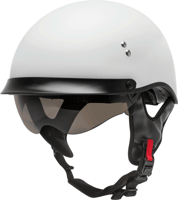 GMAX HH-65 Full Dressed Motorcycle Street Half Helemet (Matte White, Large)