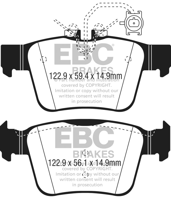 EBC 2017+ Alfa Romeo Giulia 2.0T Yellowstuff Rear Brake Pads DP42315R