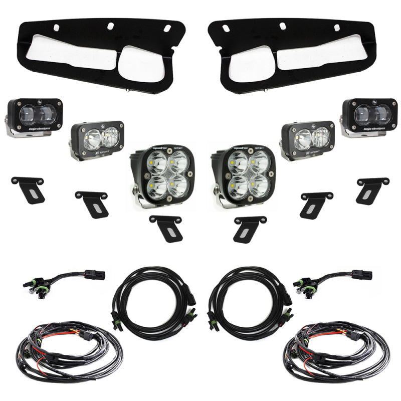 Baja Designs 21-22 Fits Ford Bronco W/Steel Bumper S2 SAE Sportsmen Fog Pocket Light Kit Clear 448174