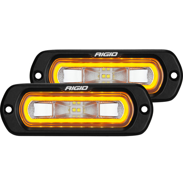 RIGID SR-L Series Flush Mount LED Spreader Pair w/ Amber Halo Universal 53223