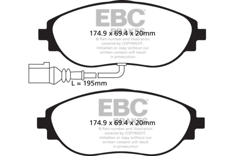 EBC 2015+ Volkswagen GTI/Golf R (Mk7) Bluestuff Front Brake Pads DP52127NDX