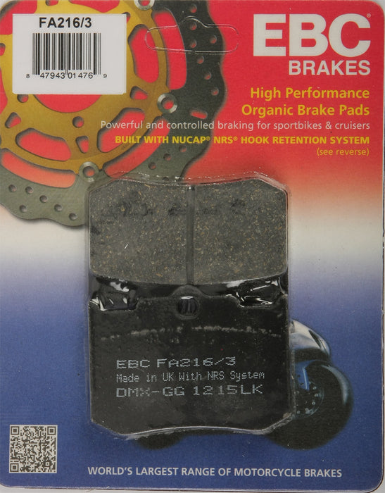 EBC Brakes FA216/3 Disc Brake Pad Set, Black, One-Size