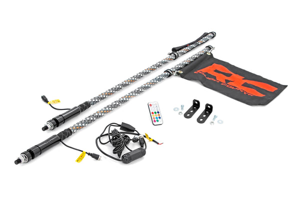 Rough Country Led Whip Light Kit Bed Mount Fits Polaris Rzr 170 93087