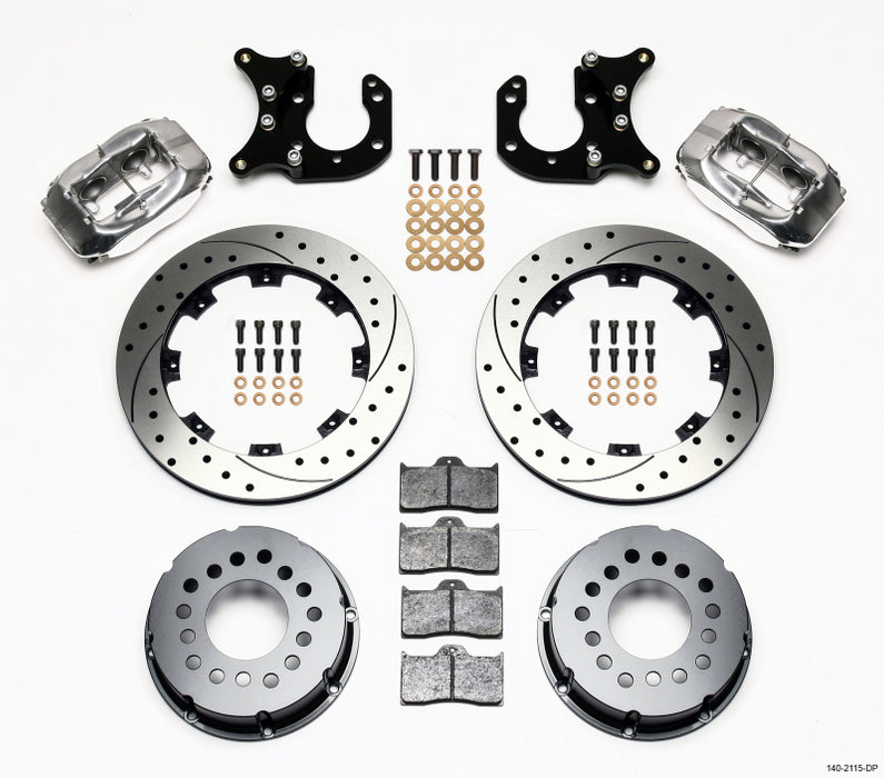 Wilwood Forged Dynalite P/S Rear Kit Drilled Polished Big Ford 2.36in Offset 140-2115-DP