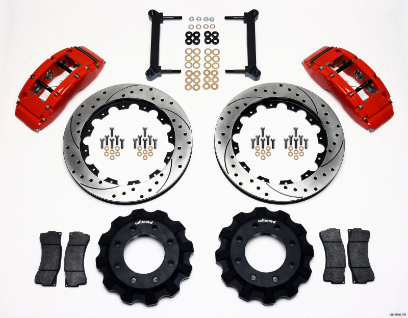 Wilwood TC6R Front Kit 16.00in Drilled Red 1999-2010 GM H2 Truck/SUV 2500 140-8996-DR