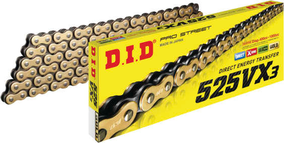 D.I.D 525Vx3 Pro-Street X-Ring Vx3 Series Chain 525VX3G130ZB