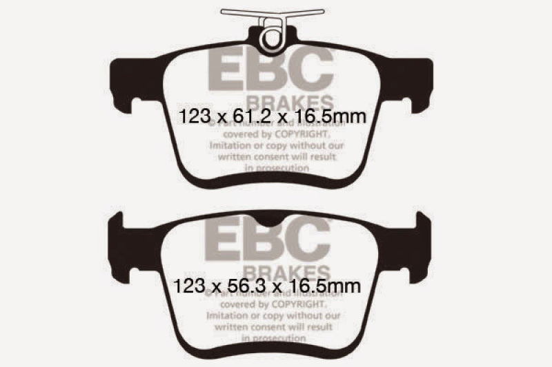 EBC 2014+ Audi A3 1.8 Turbo (w/Electronic Parking Brake) Yellowstuff Rear Brake Pads DP42153R