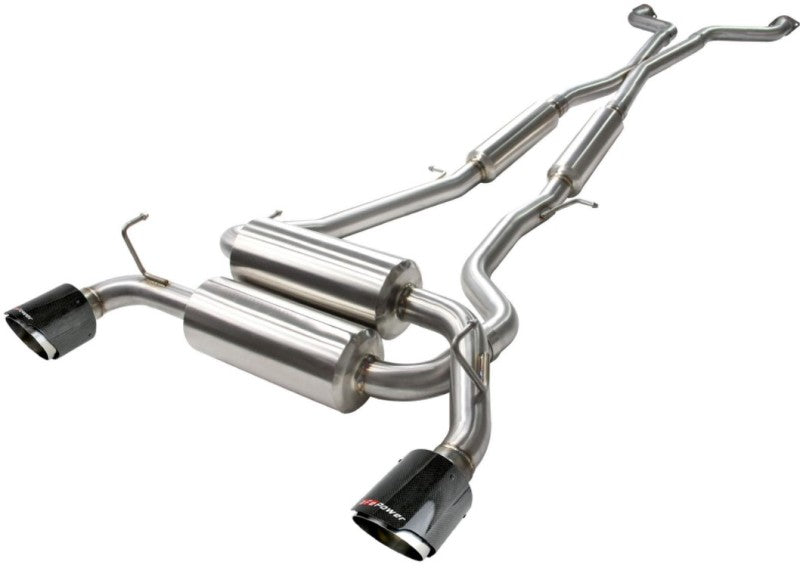 aFe Takeda 2-1/2in 304SS Cat-Back Exhaust Compatible with Infiniti G37 08-13/Q60 14-15 V6-3.7 w/ Carbon Fiber Tips 49-36103-C