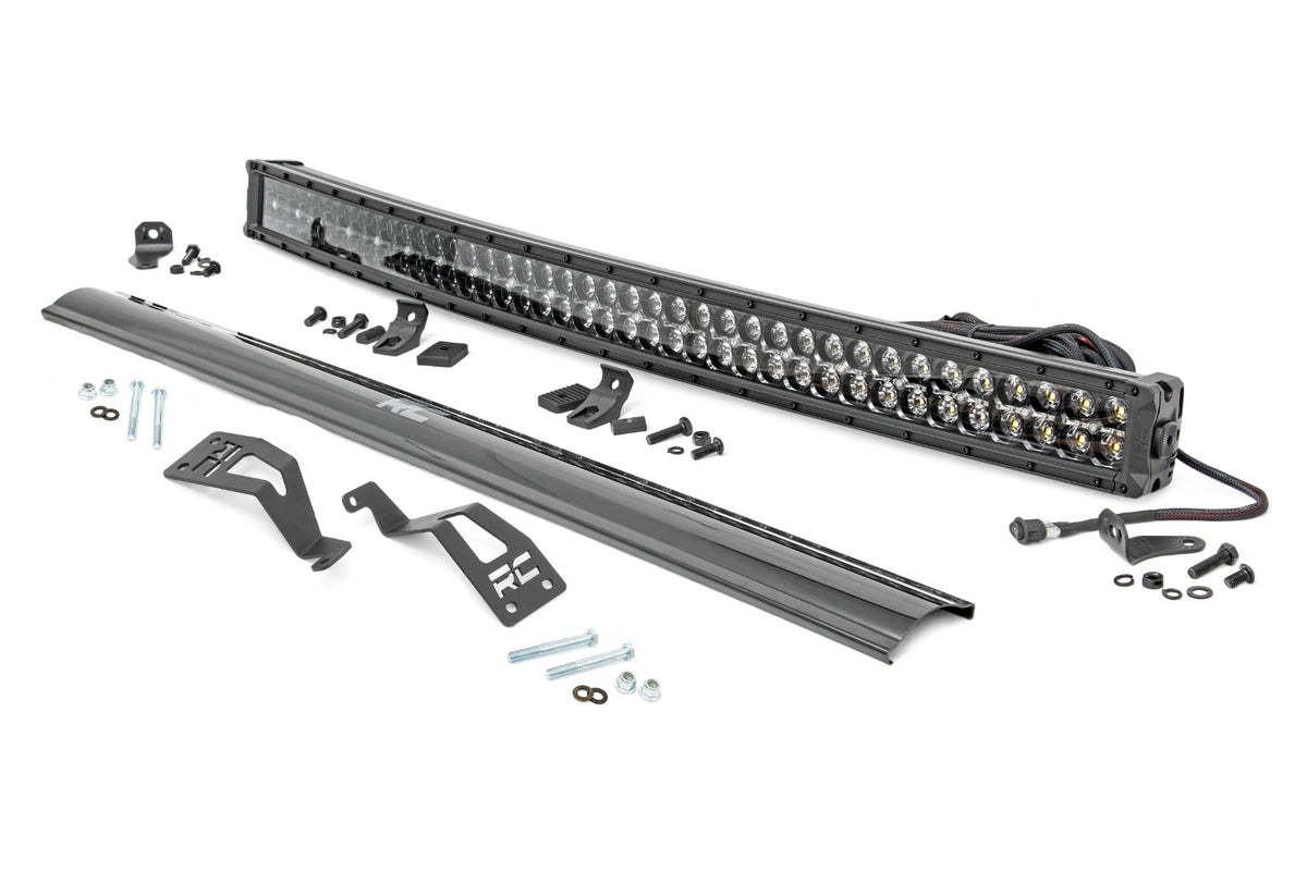 Rough Country Led Light Front Mount 40" Black Dual Row White Drl Fits Can-Am Commander 1000/Maverick 97037