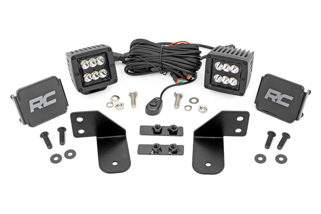 Rough Country Led Light Rr Cage Mount 2" Black Spot Pair Polaris Ranger 1000/Ranger Xp 900/1000 93143