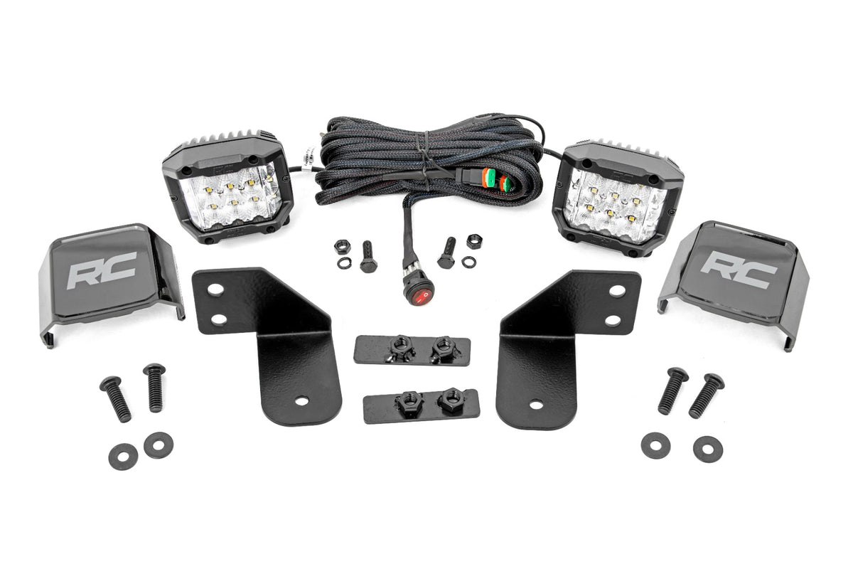 Rough Country Led Light Rr Cage Mount 2" Chrome Pair Wide Angle Fits Polaris Ranger 1000/Ranger Xp 900/1000 93144