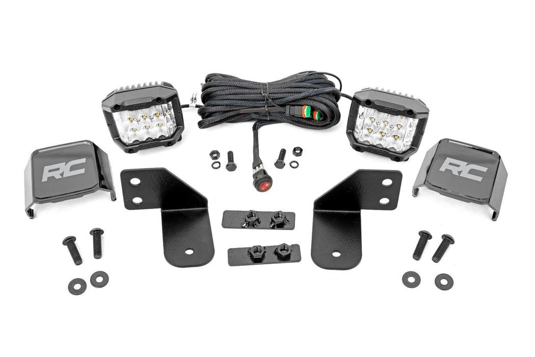 Rough Country Led Light Rr Cage Mount 2" Chrome Pair Wide Angle Polaris Ranger 1000/Ranger Xp 900/1000 93144