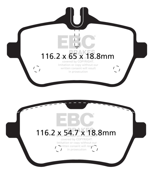 EBC 14+ Mercedes-Benz S550 4.7 Twin Turbo Yellowstuff Rear Brake Pads DP42180R