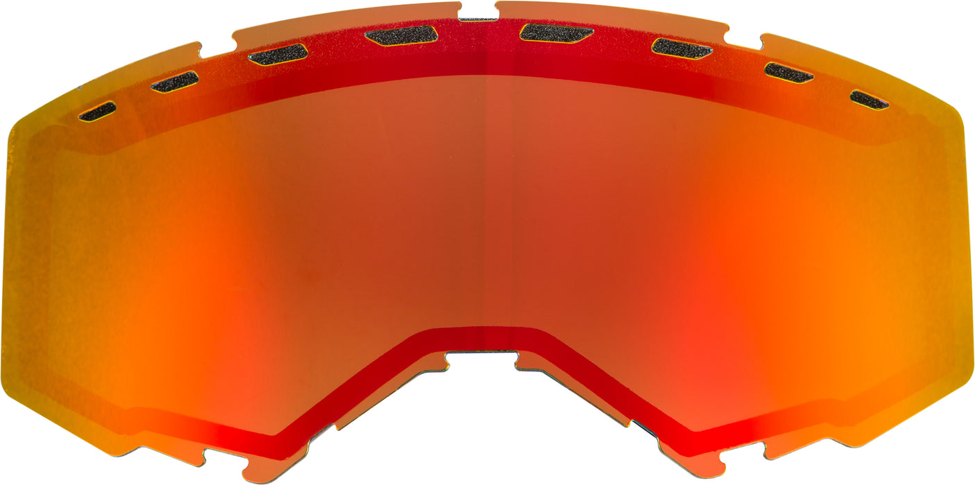 FLY Racing Adult Goggle Replacement Dual Lens With Vents (Red Mirror/Brown, Fits Zone Pro, Zone and Focus Models)