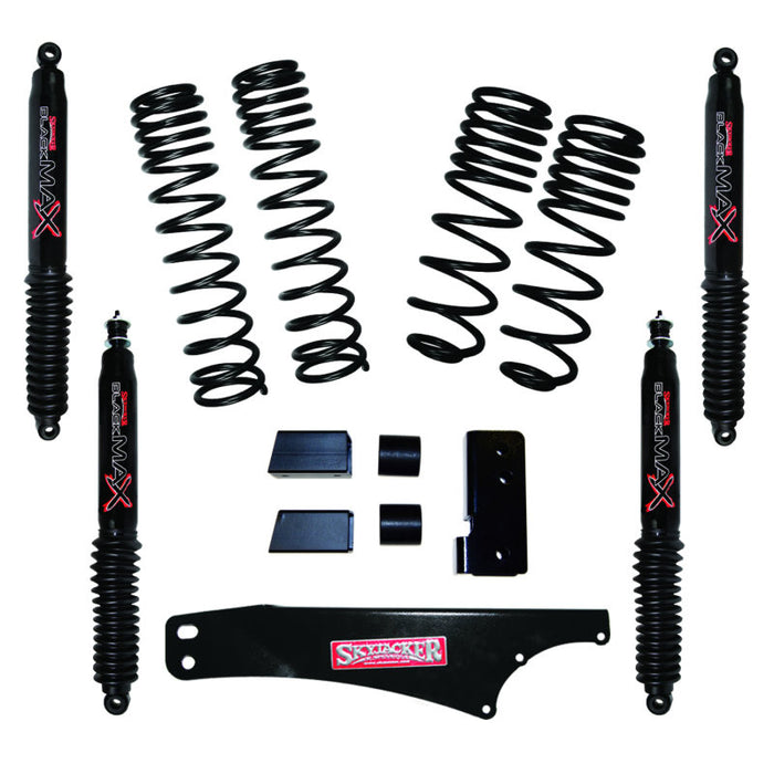 Skyjacker 2007-2018 compatible with Jeep Wrangler JK 2 Door 4WD Long Travel 2in-2.5in Lift Kit w/Black Max Shocks JK20BPBLT