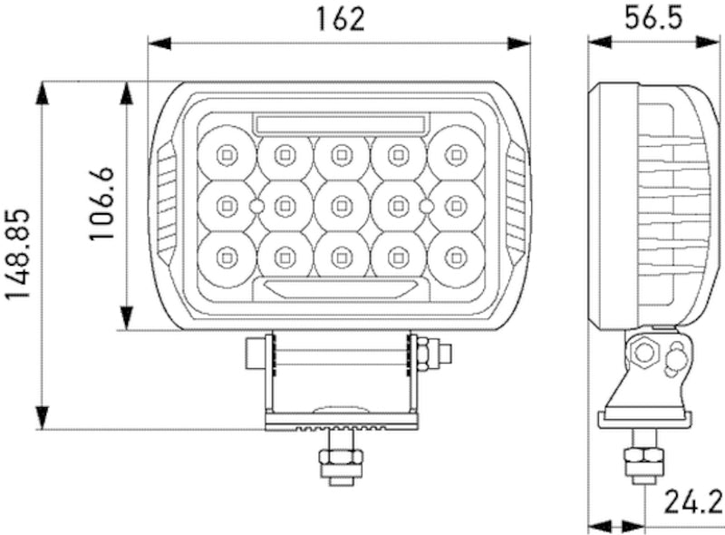 HELLA Value Fit 450 LED Lamp 10-30 VDC 75W Driving Light Kit 358154051