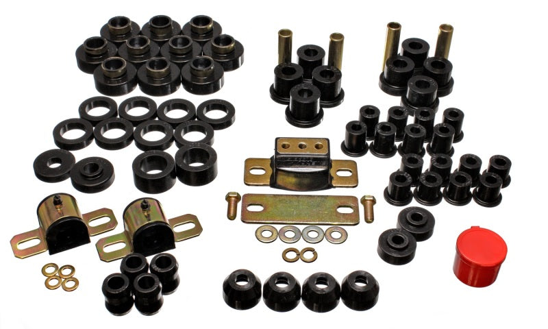 Energy Suspension 80-86 compatible with Jeep CJ7 Black Hyper-Flex Master Bushing Set 2.18102G