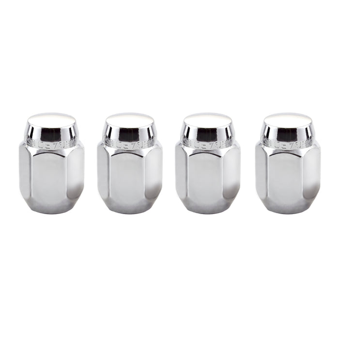 McGard Hex Lug Nut (Cone Seat) M12X1.25 / 13/16 Hex / 1.28in. Length (4-Pack) Chrome 64003