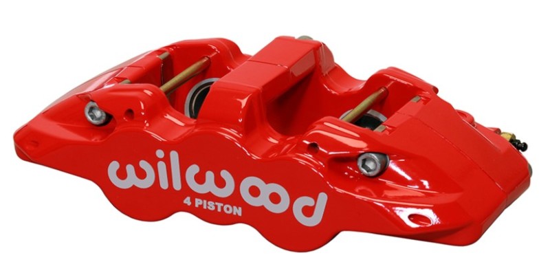 Wilwood Caliper-Aero4 Red 1.12/1.12in Pistons 0.81in Disc 120-14004-RD