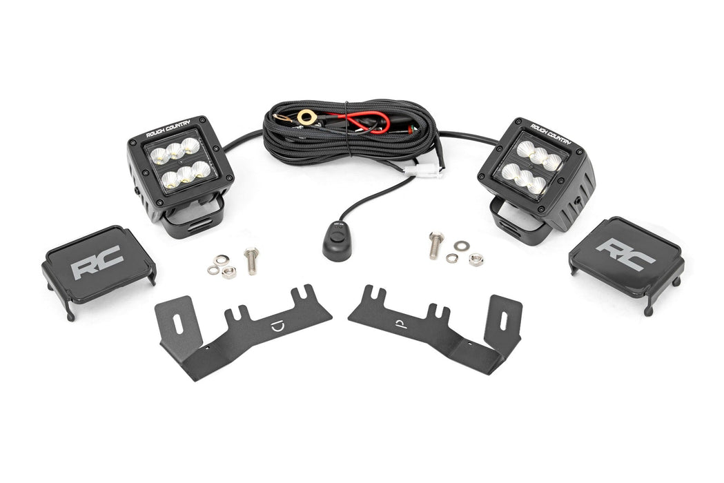 Rough Country Led Ditch Light Kit 2In Black Pair Flood Chevy/fits gmc 1500 (14-18) 71053