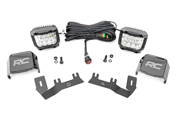Rough Country Led Ditch Light Kit 3In Osram Pair Wide Fits Chevy/GMC 1500 (14-18) 71056