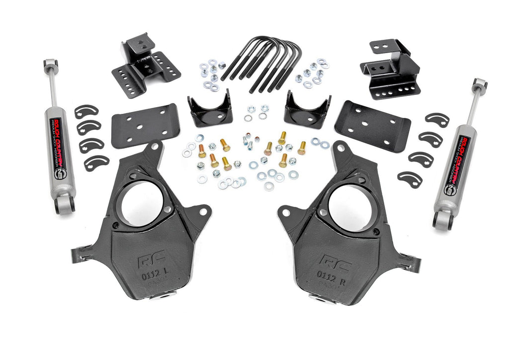 Rough Country 2 Inch Lowering Kit 4 Inch Rear Lowering Alum/Stamped Knuckle Chevy/fits gmc 1500 (14-18) 71630