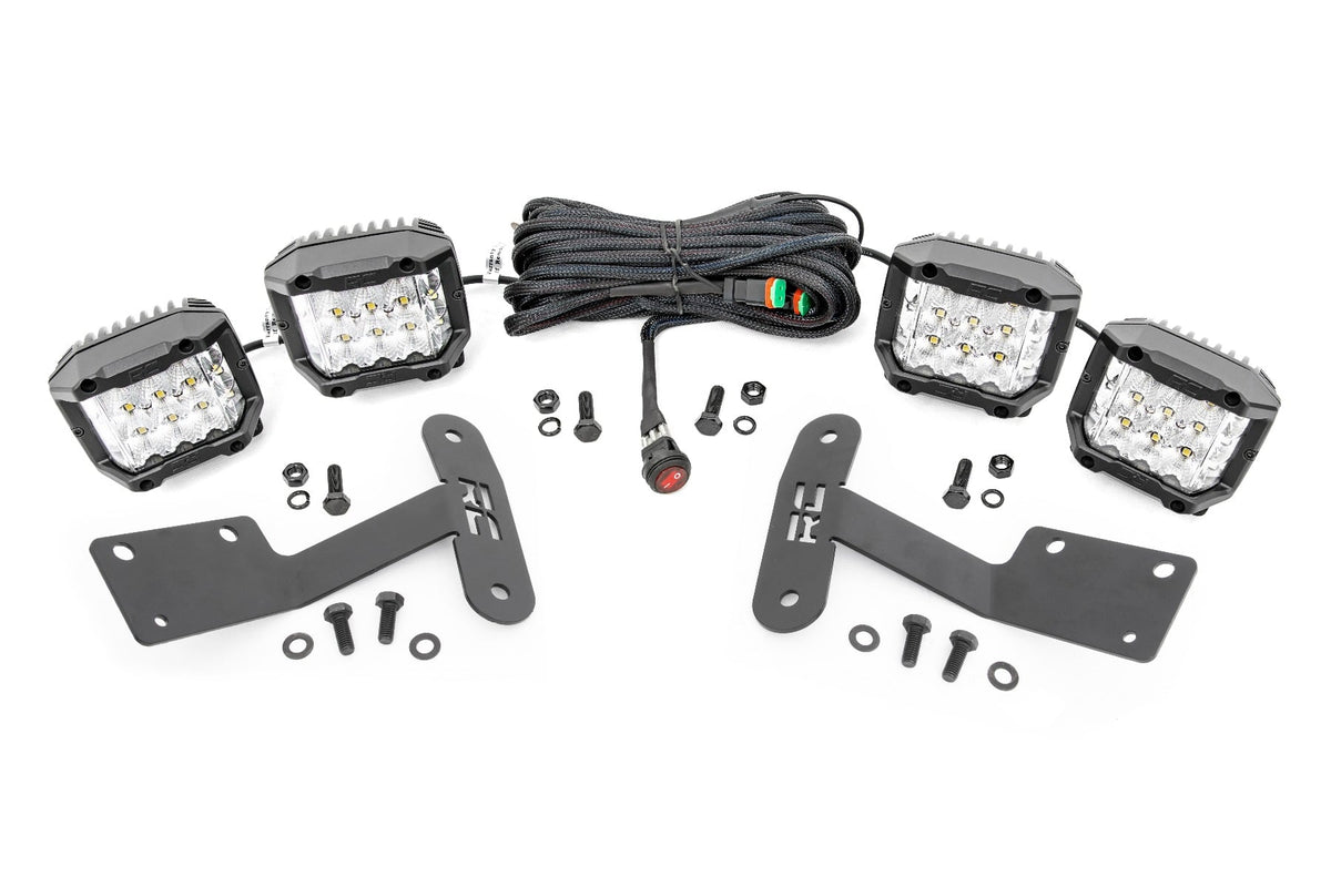 Rough Country LED Light Kit Ditch Mount 3" OSRAM Wide Fits toyotaTundra (14-21) 70839
